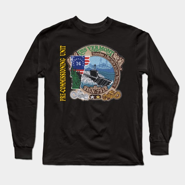 PCU Vermont SSN 792 Crest for Dark Colors Long Sleeve T-Shirt by Spacestuffplus